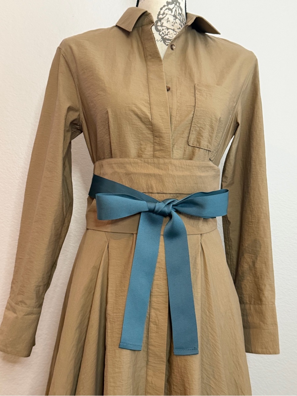 Brunello Cucinelli Monili Bead Shirt Dress High Low Cotton Blend Made in Italy - Picture 5 of 15